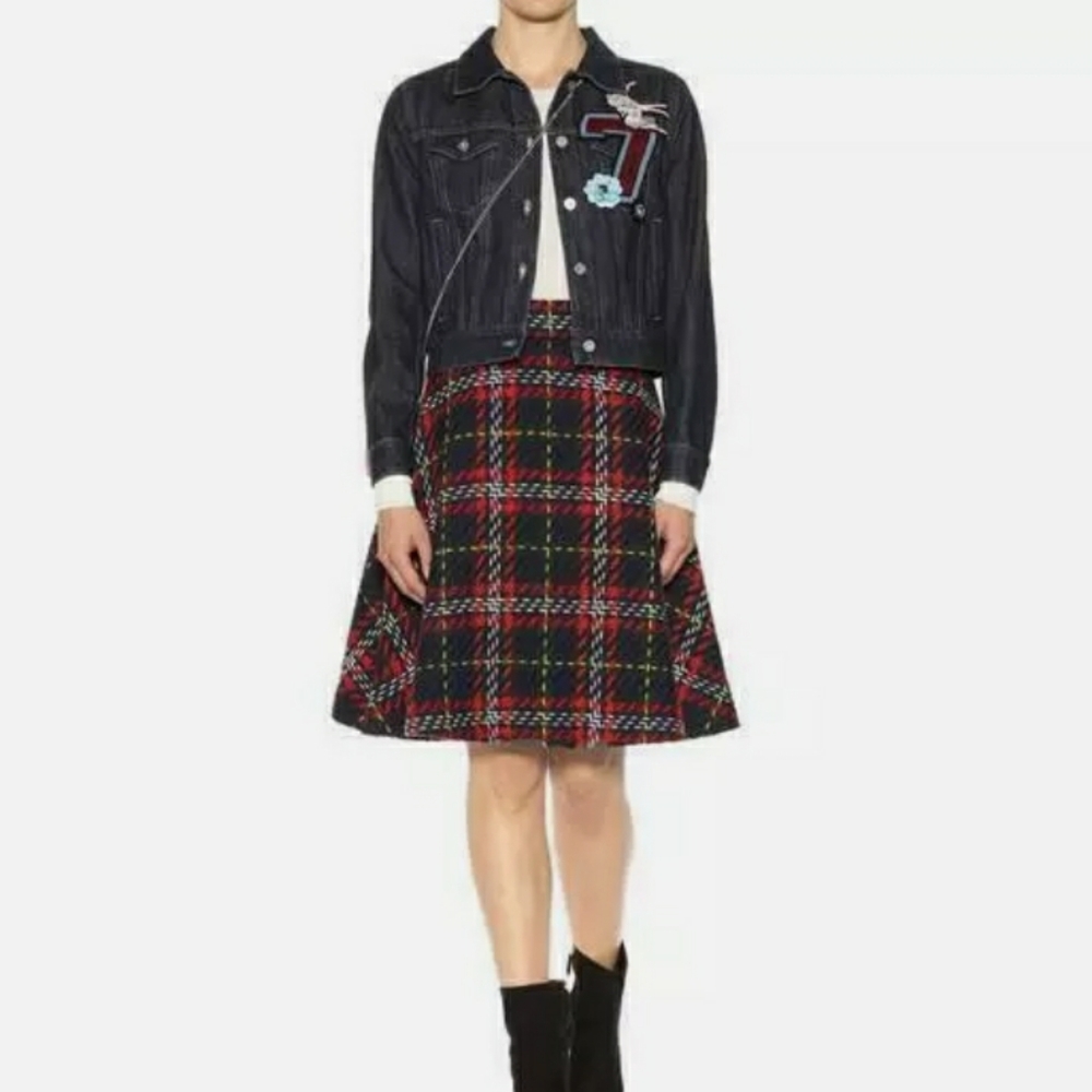 Amazing Miu Miu Plaid Wool Skirt